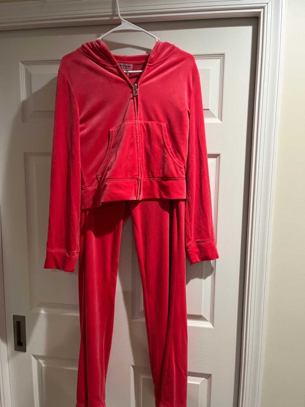 Juicy Couture Hot Pink Velour Hoodie and Pants Set